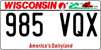 WI license plate 985VQX