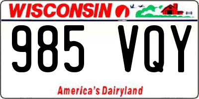 WI license plate 985VQY