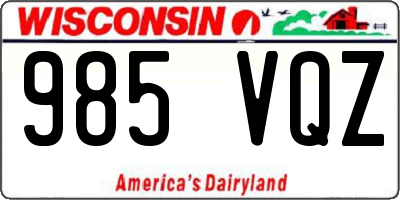 WI license plate 985VQZ