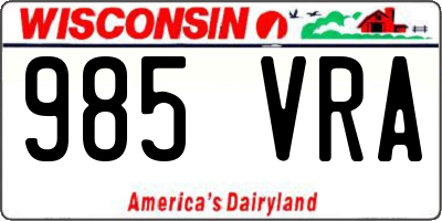 WI license plate 985VRA