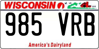 WI license plate 985VRB