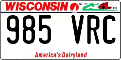 WI license plate 985VRC