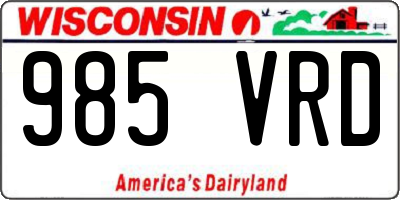 WI license plate 985VRD