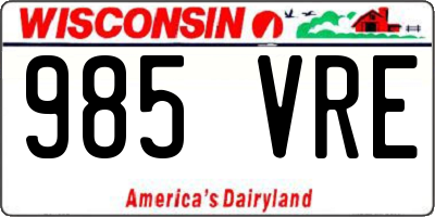 WI license plate 985VRE