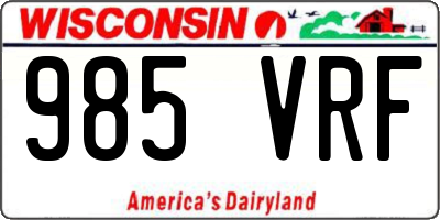 WI license plate 985VRF