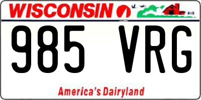 WI license plate 985VRG