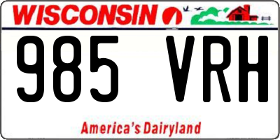 WI license plate 985VRH