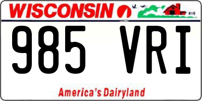 WI license plate 985VRI