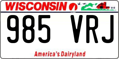 WI license plate 985VRJ