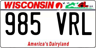 WI license plate 985VRL