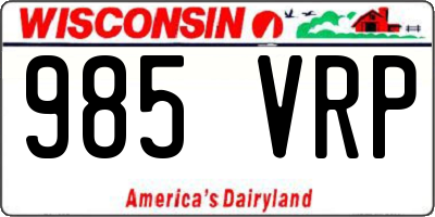 WI license plate 985VRP