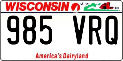 WI license plate 985VRQ