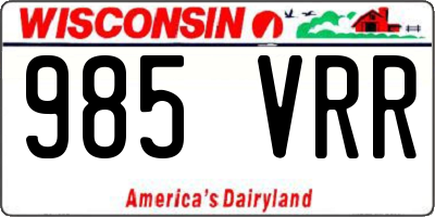 WI license plate 985VRR