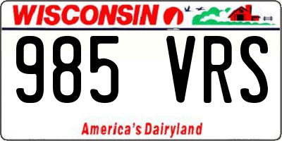 WI license plate 985VRS
