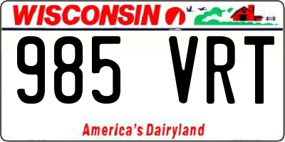 WI license plate 985VRT