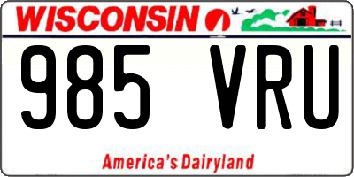 WI license plate 985VRU