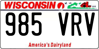 WI license plate 985VRV