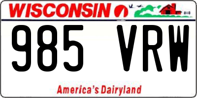 WI license plate 985VRW