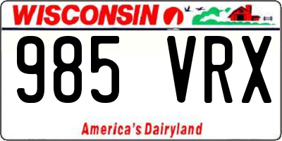 WI license plate 985VRX