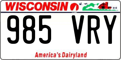 WI license plate 985VRY