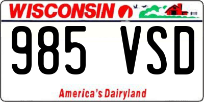 WI license plate 985VSD