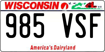 WI license plate 985VSF
