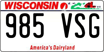 WI license plate 985VSG