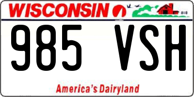 WI license plate 985VSH
