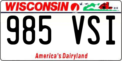 WI license plate 985VSI