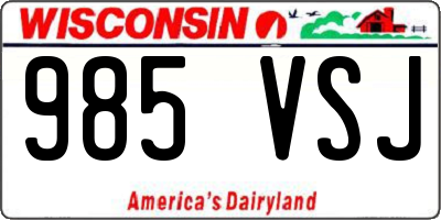 WI license plate 985VSJ