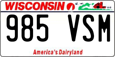 WI license plate 985VSM