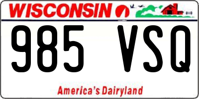 WI license plate 985VSQ