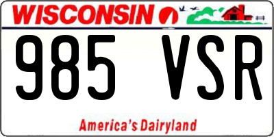WI license plate 985VSR