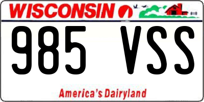 WI license plate 985VSS