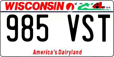 WI license plate 985VST
