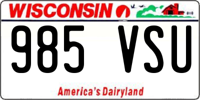 WI license plate 985VSU