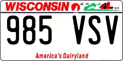 WI license plate 985VSV
