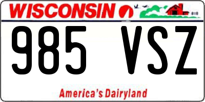 WI license plate 985VSZ