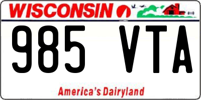 WI license plate 985VTA