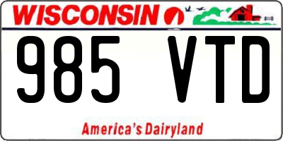 WI license plate 985VTD