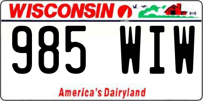 WI license plate 985WIW