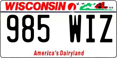 WI license plate 985WIZ