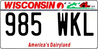 WI license plate 985WKL