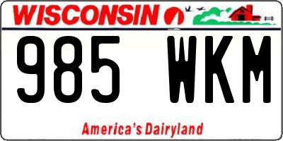 WI license plate 985WKM