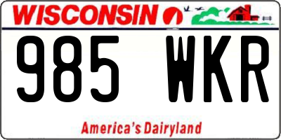 WI license plate 985WKR
