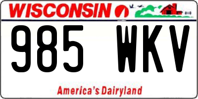 WI license plate 985WKV