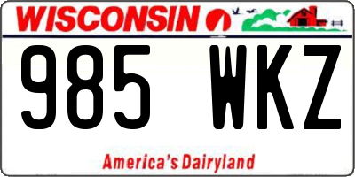 WI license plate 985WKZ