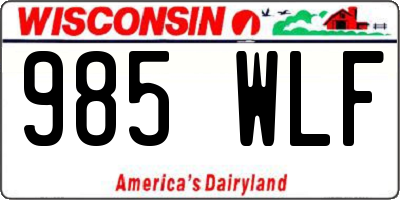 WI license plate 985WLF