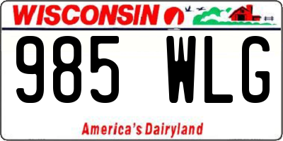 WI license plate 985WLG