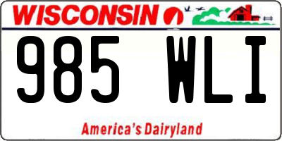 WI license plate 985WLI